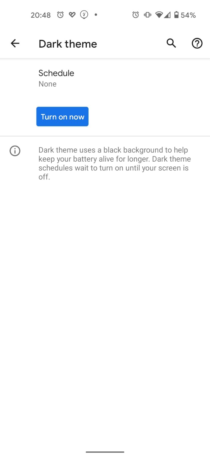 Set dark mode schedule