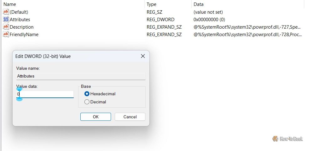 Campo Value data no Editor do Registro.