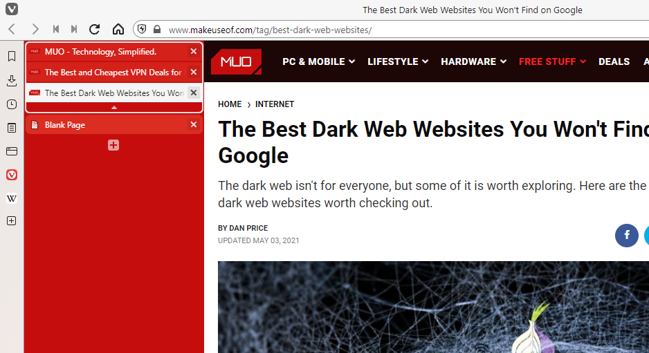 Вертикальные вкладки в Vivaldi