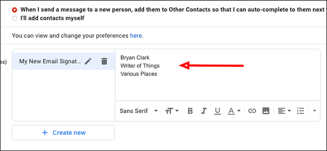 Введите текст подписи в редакторе