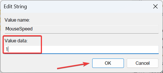 параметр MouseSpeed в реестре