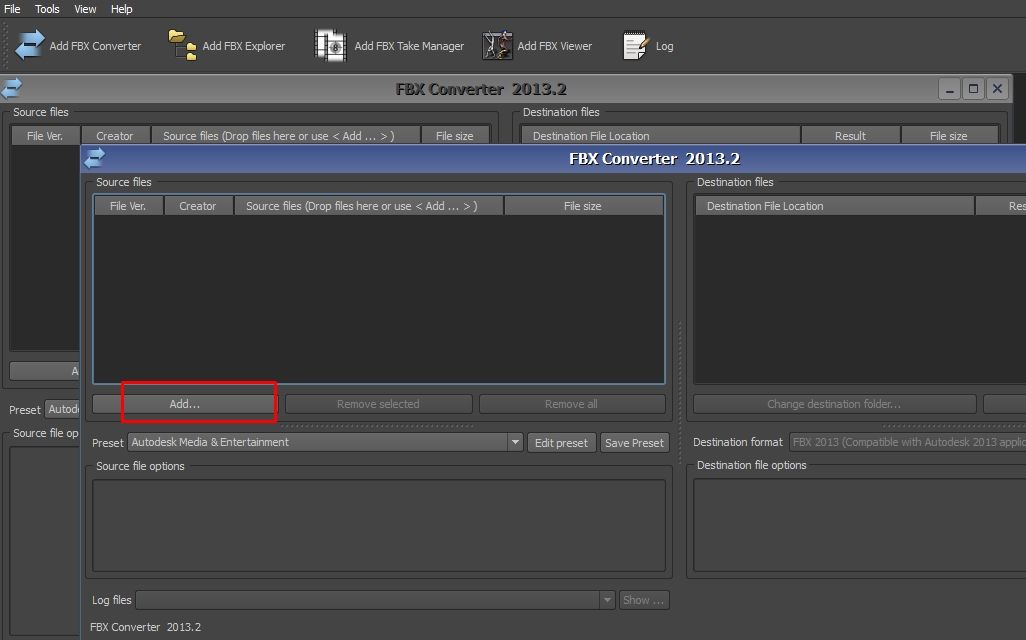 Процесс импорта FBX файлов в программу