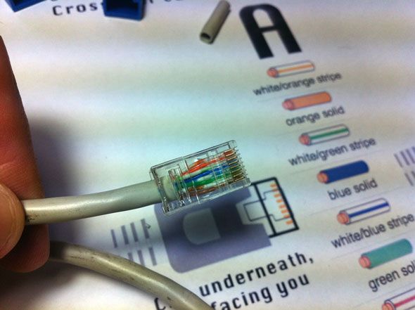 Обжатый RJ45 и готовый кабель