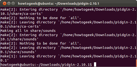 Скриншот: вывод make в терминале
