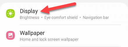 Откройте настройки экрана