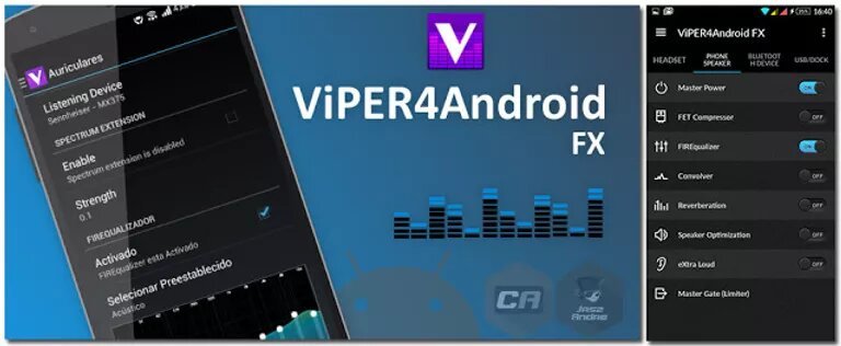 Интерфейс ViPER4Android на Android 10