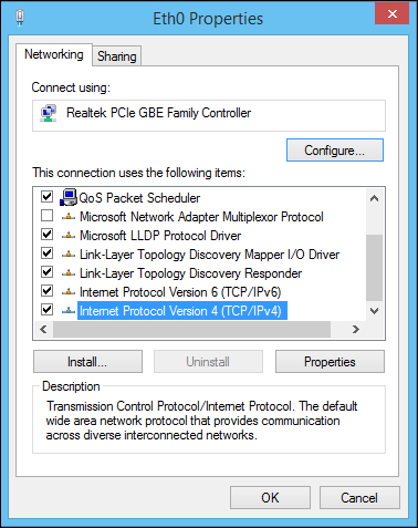 Свойства IPv4 в Windows для ввода DNS