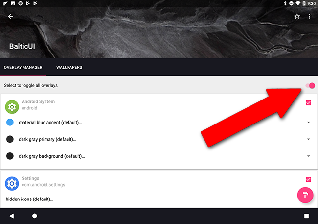Выбор всех модулей темы перед применением