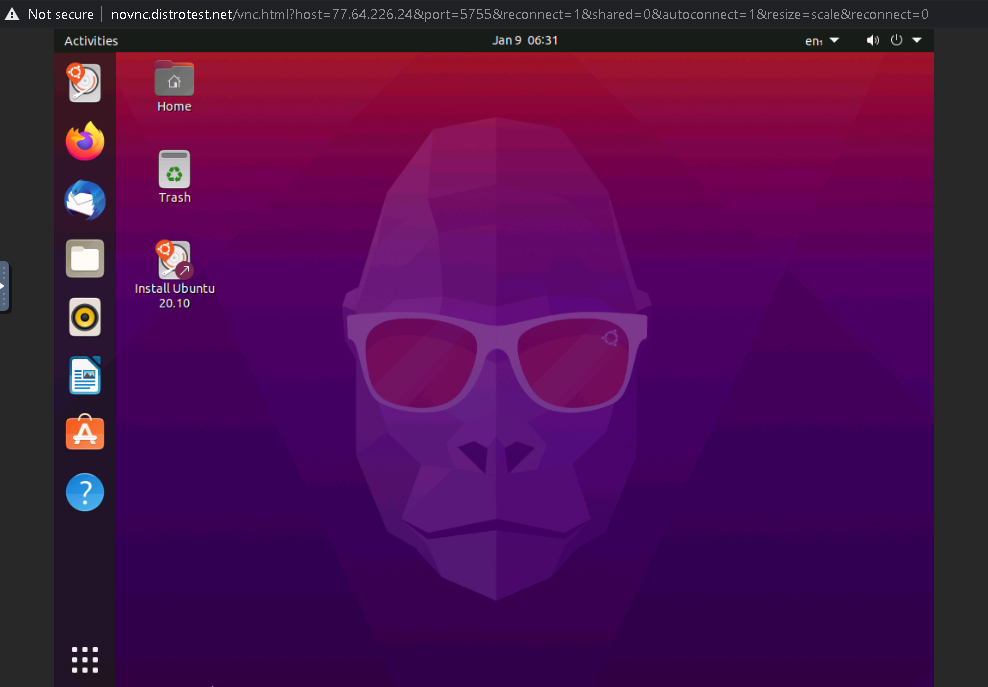 running ubuntu on distrotest