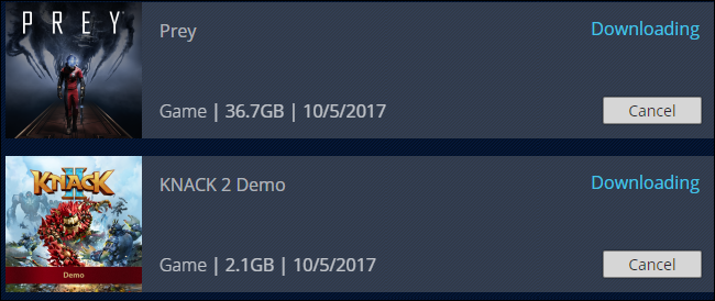 Активные загрузки — управление и отмена