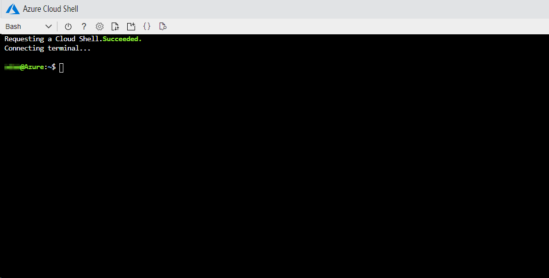 Открыть Bash через https://shell.azure.com/.