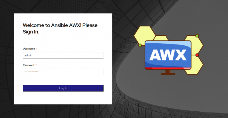 Страница входа Ansible AWX