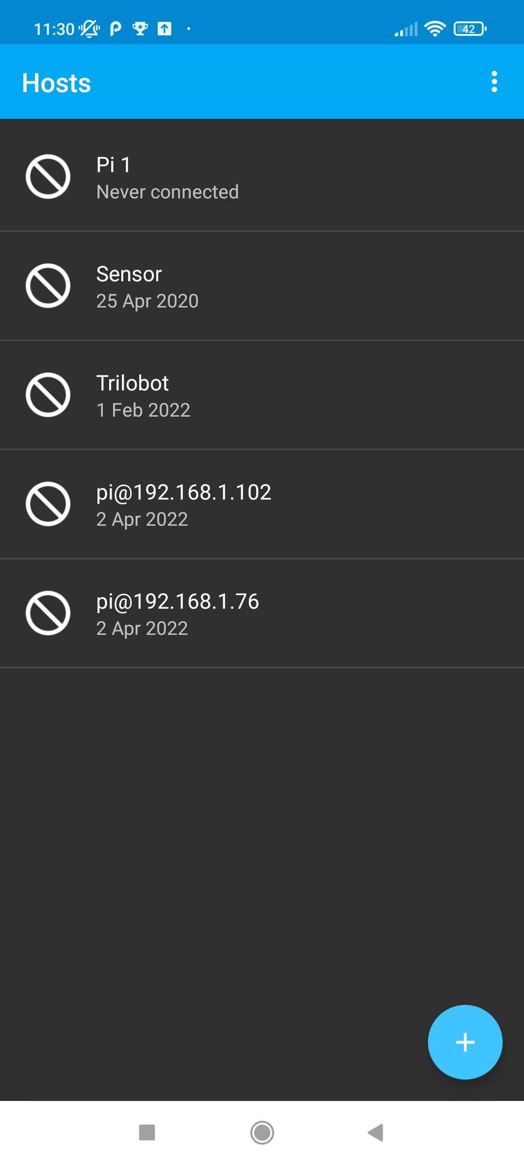 ConnectBot: выбор соединения SSH