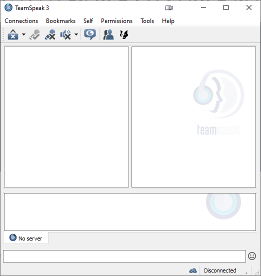 Окно клиента TeamSpeak 3 после принятия лицензии