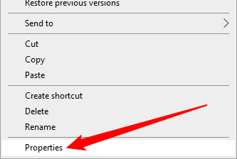 Откройте свойства ярлыка для редактирования поля «Объект».