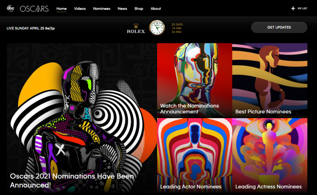 Логотип ABC и сцена Оскара 2021