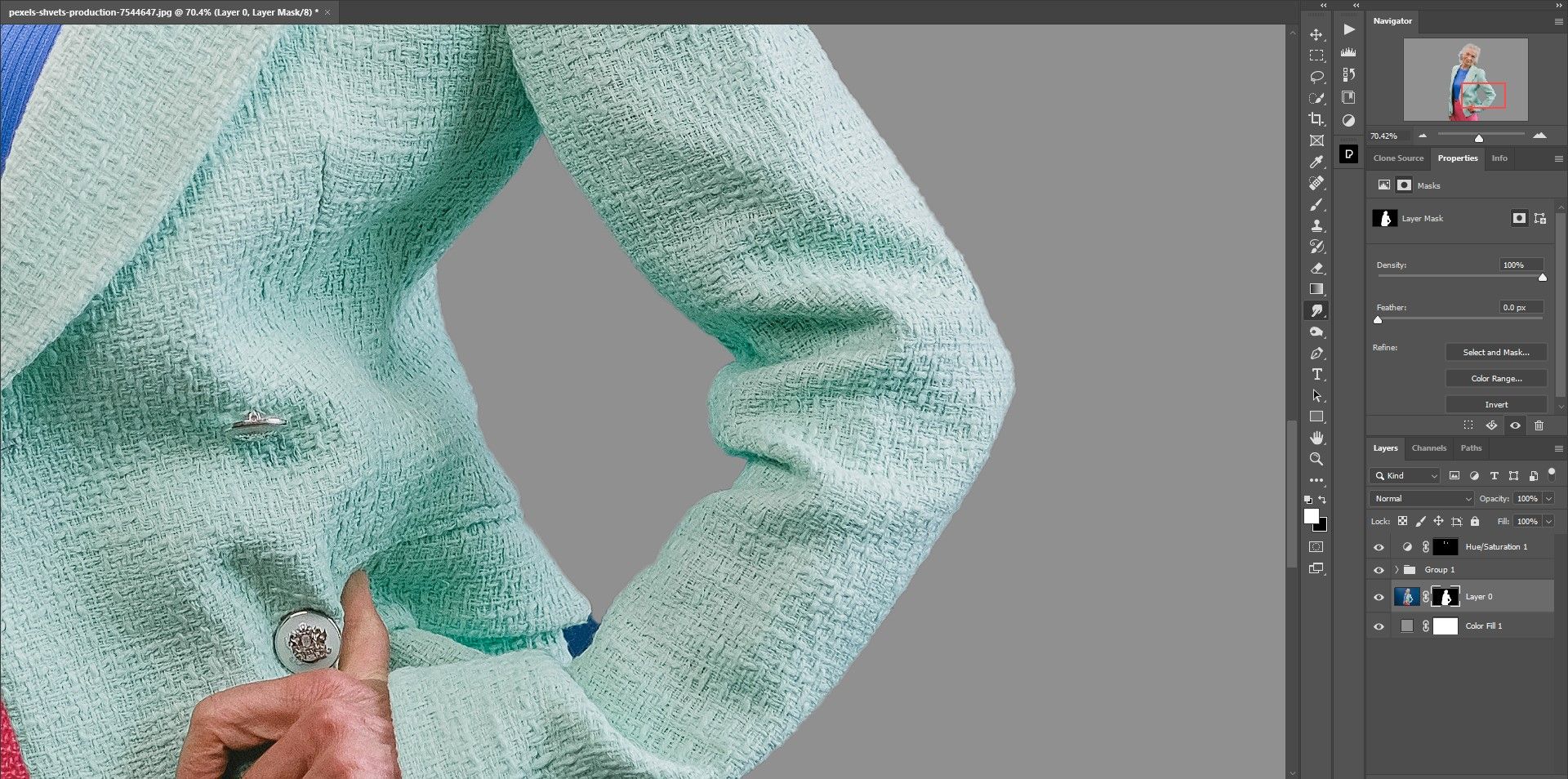 Smudge tool around arms