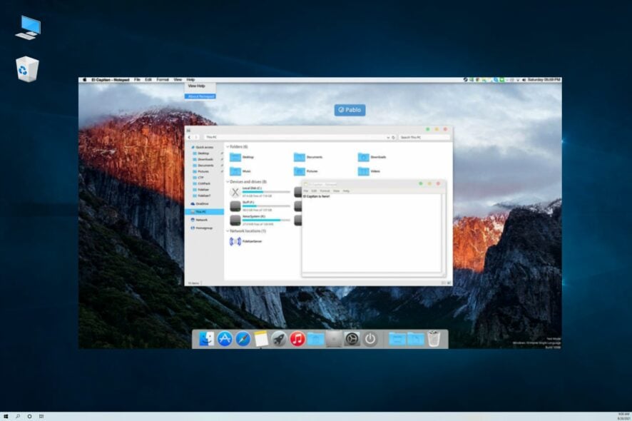 Тема Mac OS X El Capitan для Windows 10 — скачать