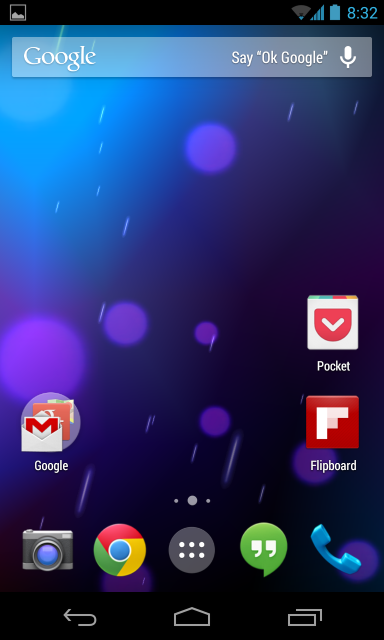 Google Experience Launcher на Nexus 4: домашний экран с распознаванием «OK Google»