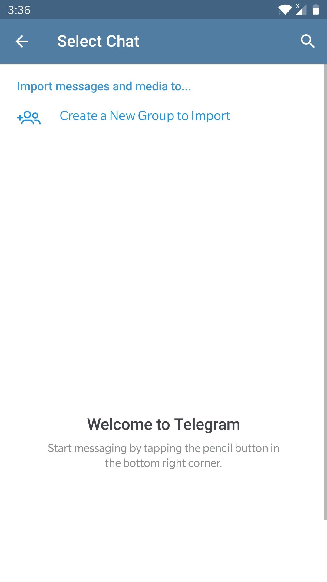 Создание новой группы в Telegram на Android