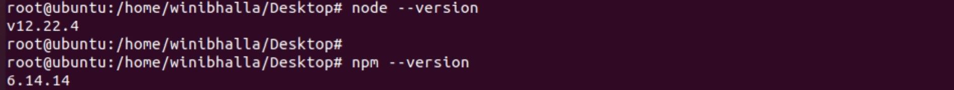 Версии Node и npm