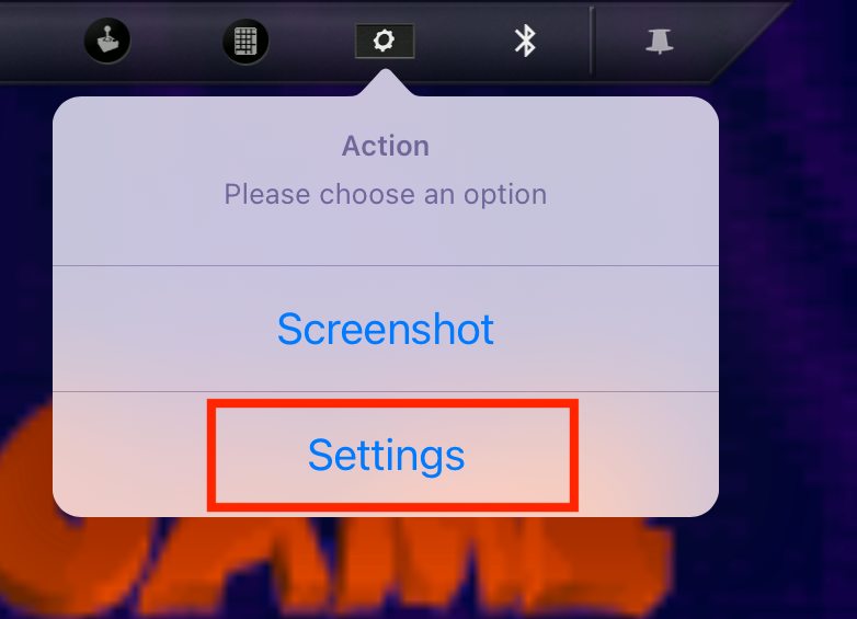 Кнопка настроек iDOS 3 для доступа к дополнительным параметрам.