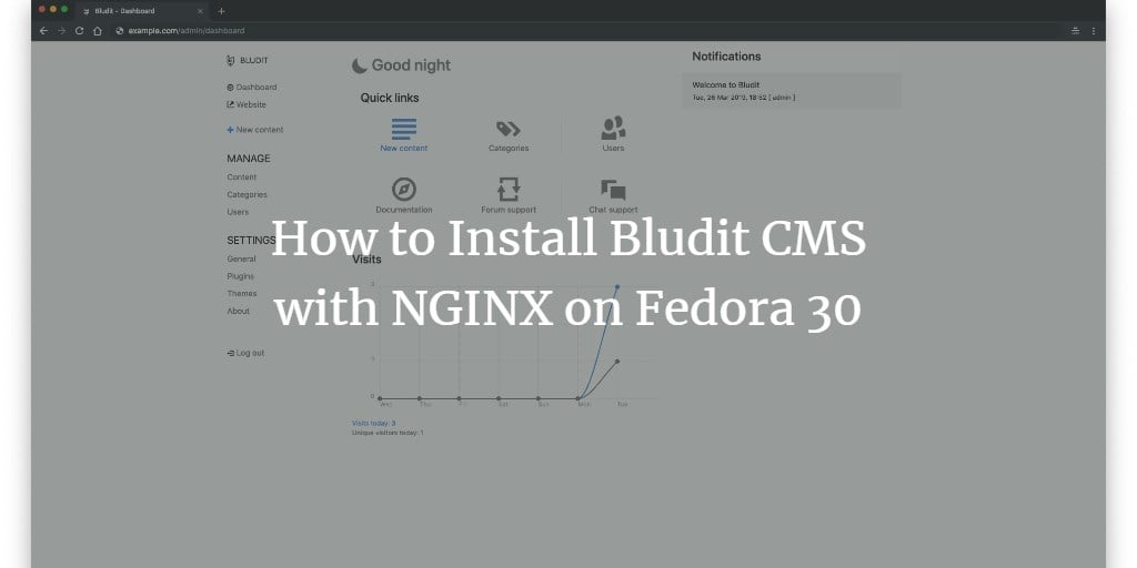 Установка Bludit на Fedora 30 с NGINX