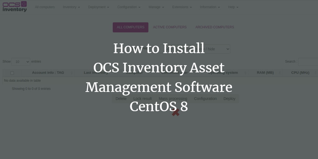 Установка OCS Inventory NG на CentOS 8