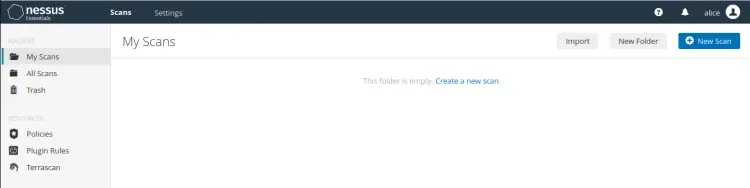 Создать новый скан в Nessus