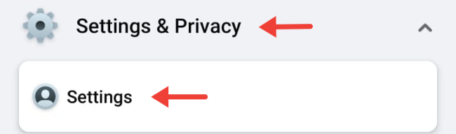 Откройте настройки в приложении Facebook