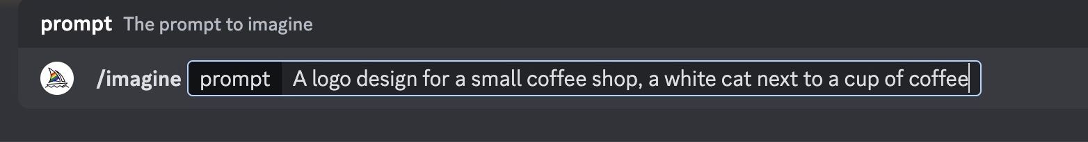 Ввод промпта в Midjourney