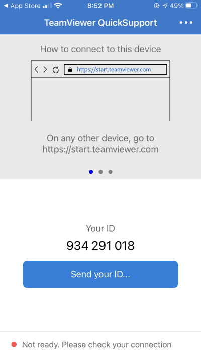 TeamViewer QuickSupport экран