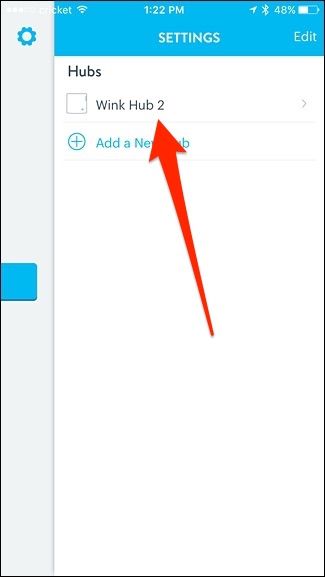 Список устройств: выбран Wink Hub