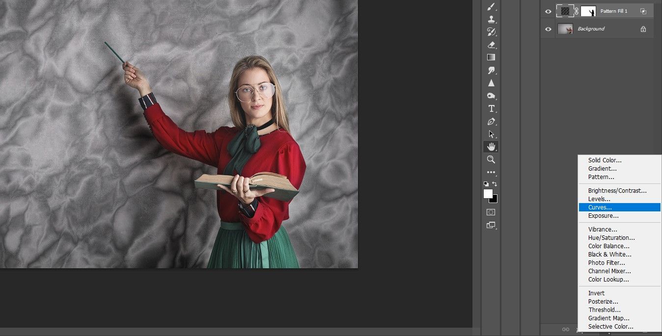 создание слоя Curves