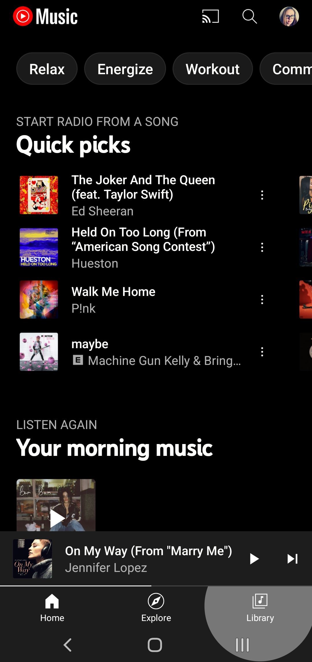 Библиотека YouTube Music