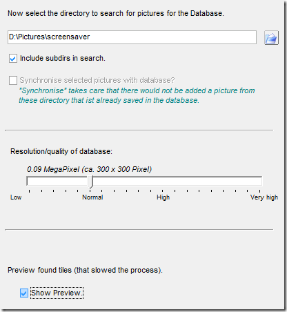 выбор папки с фото