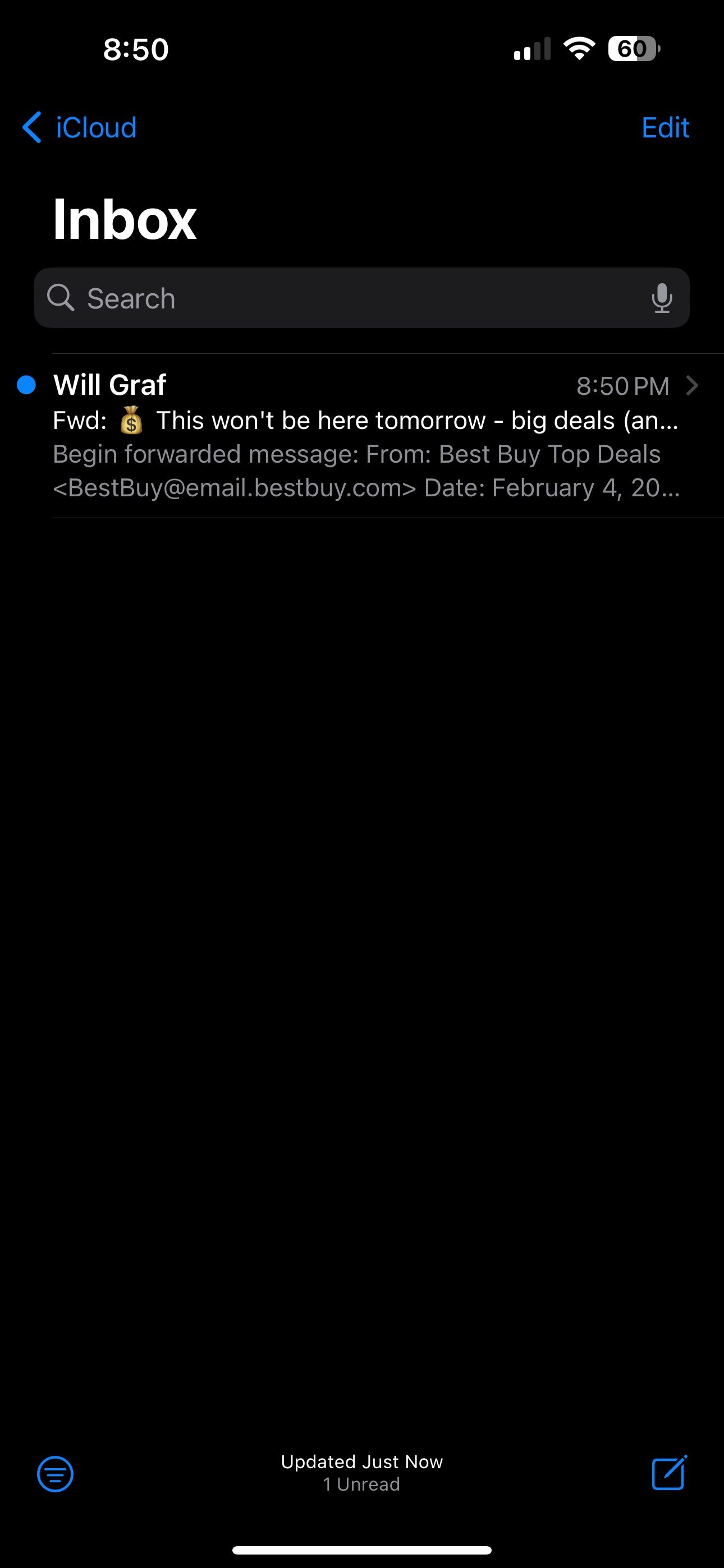 Почта в iCloud Inbox