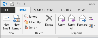 Кнопки Reply, Reply All, Forward на ленте Outlook