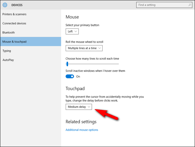 Окно свойств мыши в классическом стиле Windows
