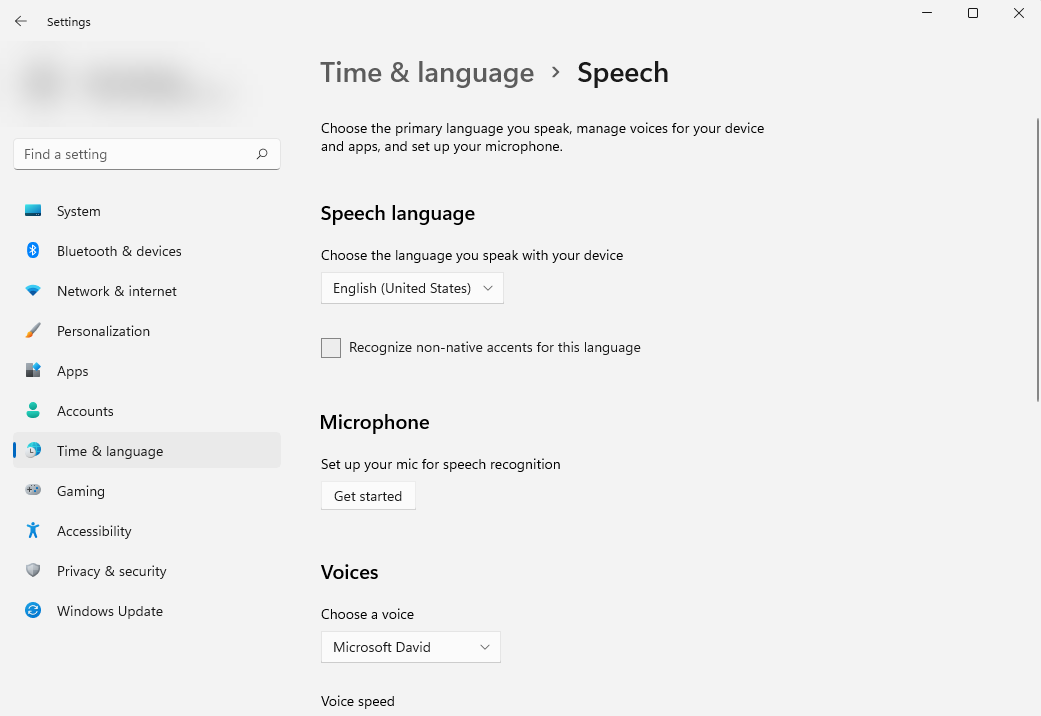 Выбор языка распознавания речи в Windows