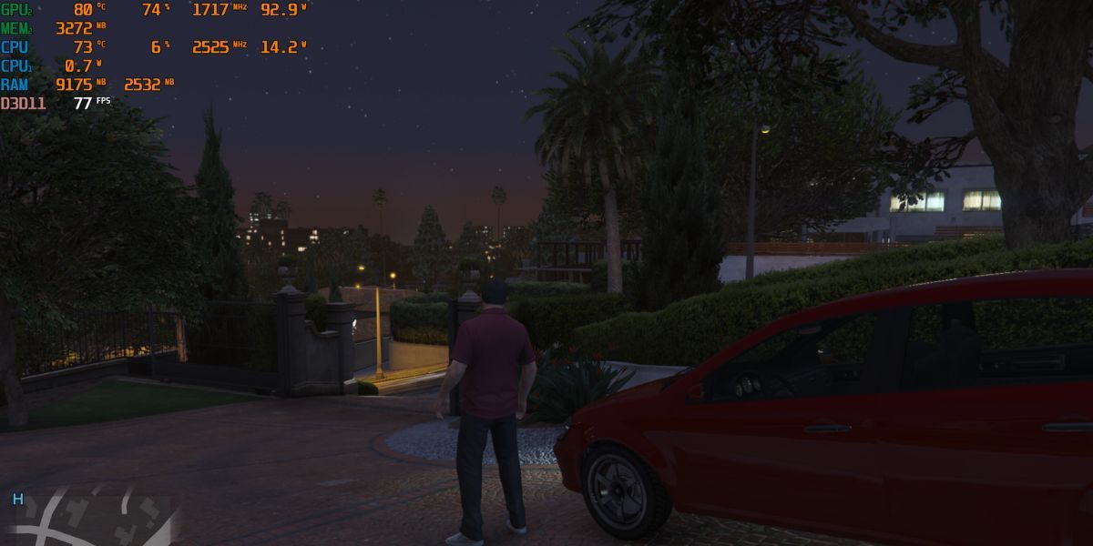 MSI Afterburner отображает системные статистики поверх игры