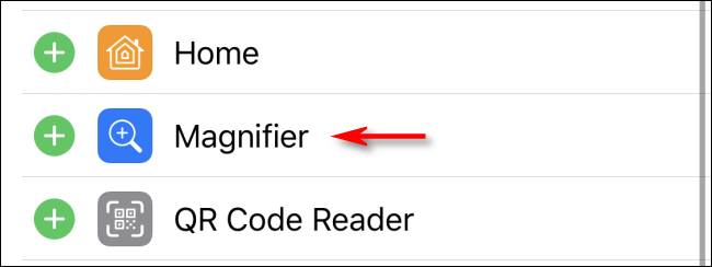Добавление Лупы в Пункт управления на iPhone