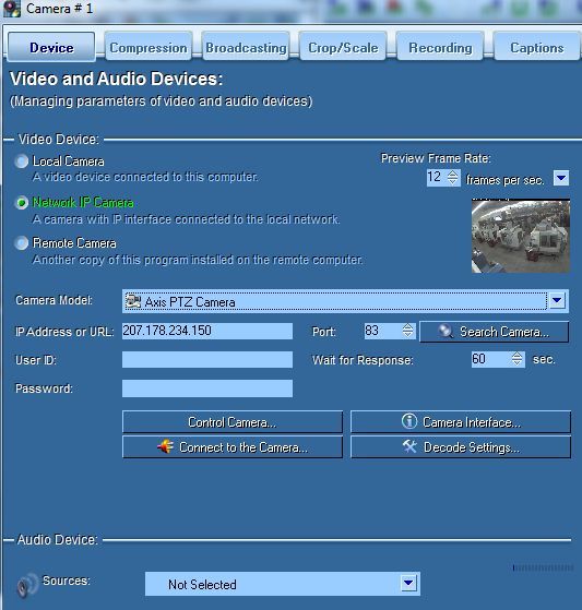 Пример публичной веб‑камеры, поток из технического вуза в Калифорнии