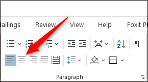 Центрирование текста в Word