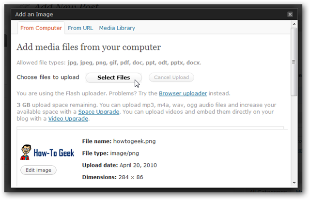 Загрузка файлов в медиатеку WordPress