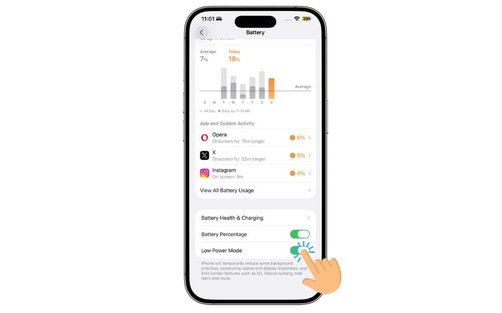 Stromsparmodus auf dem iPhone aktivieren