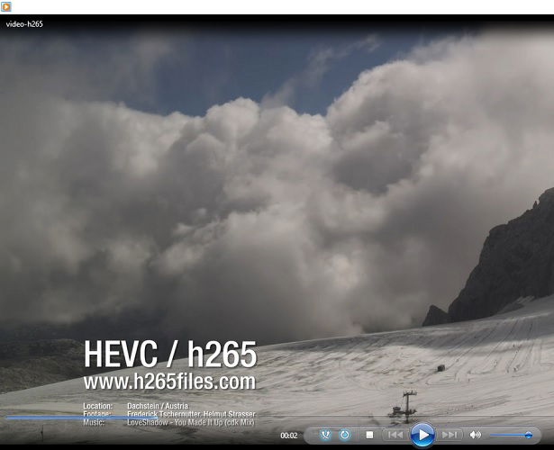 Windows Media Player воспроизводит HEVC