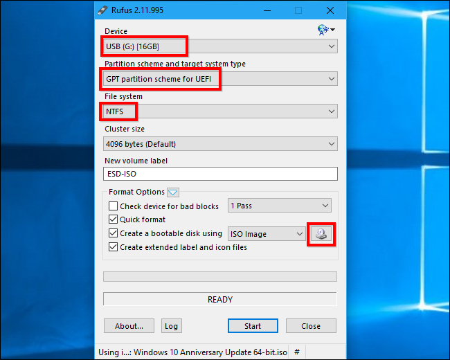 Создание загрузочной флешки в Rufus