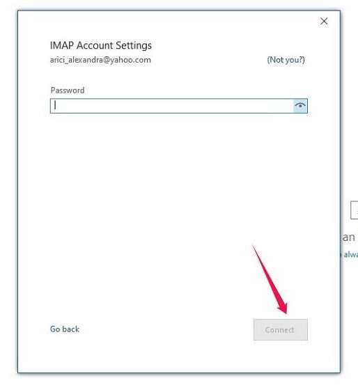 Подтверждение пароля в Outlook 2019