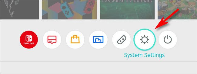 На домашнем меню Switch выберите значок System Settings.
